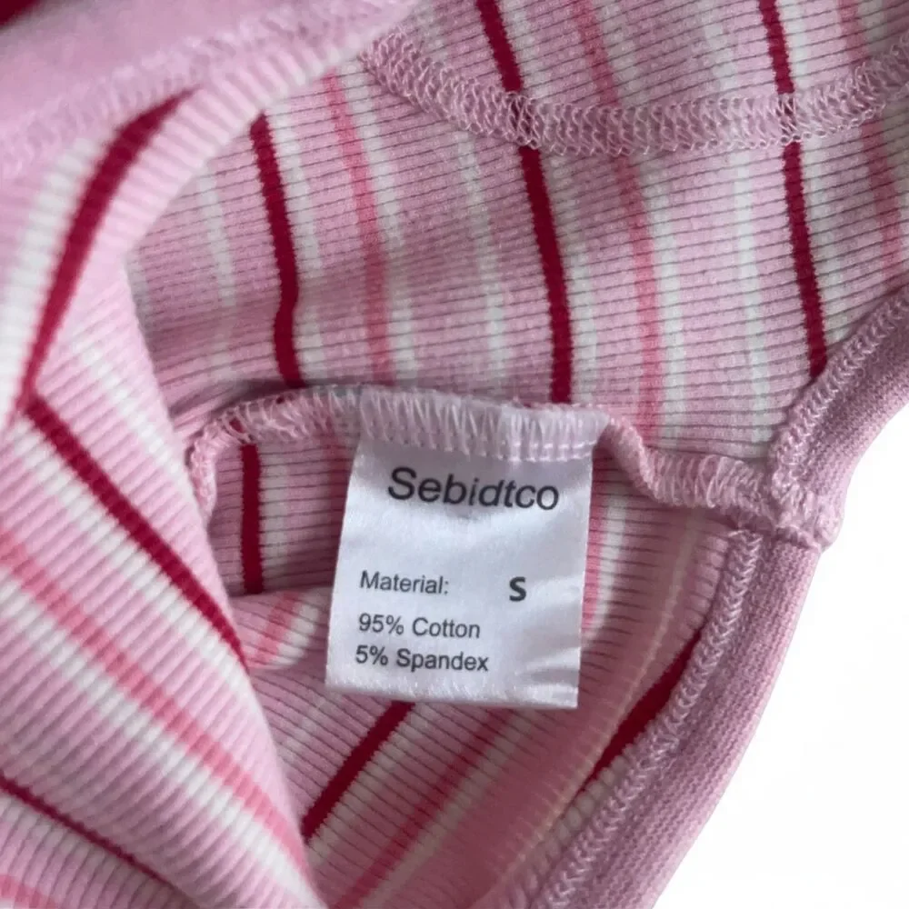 Sebdtico Soft Dog Onesie Recovery Suit in Pink Stripe